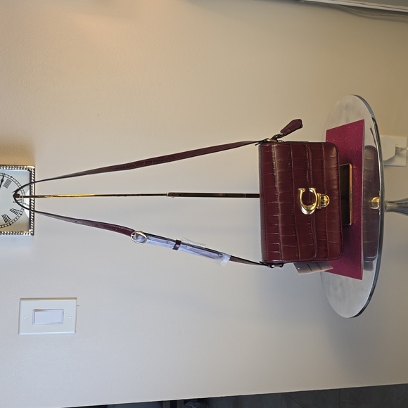 🎉HP🎉Coach 🤎NWT🤎 Croc Studio Shoulder Purse - STUNNING!🤎🤎🤎 - Picture 5 of 15